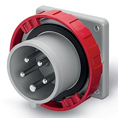 Разъем пром. силовой CEE встраиваемый, штекер, 16A, 3P+N+E 6h, 346_415VAC 50/60Hz, уст. 75x75mm, IP66/IP67/IP69, серия OPTIMA