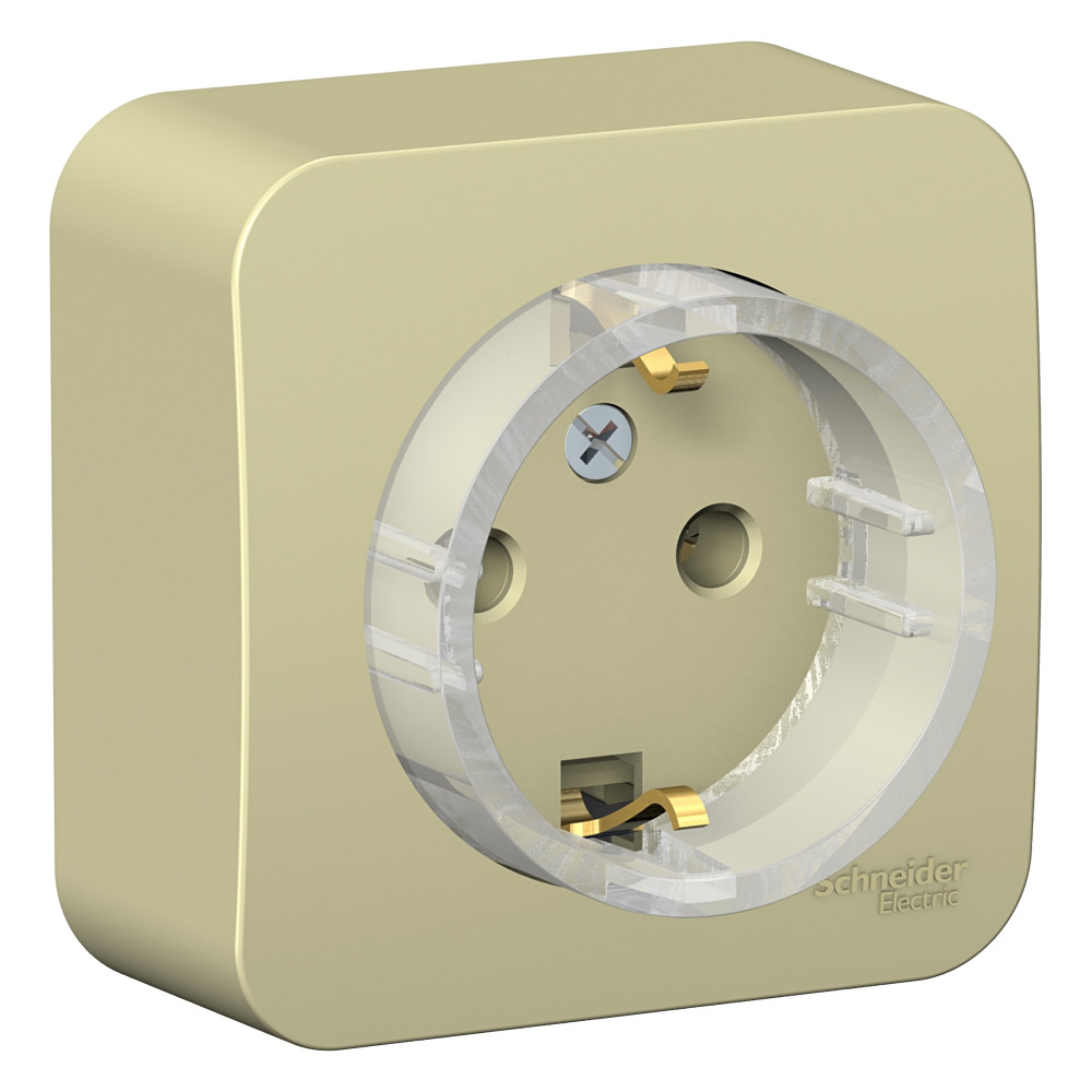 BLANCA О/У РОЗЕТКА с заземлением без шторок, (КОМПАКТ) ИЗОЛ.ПЛ., 16А, 250В, БЕЖЕВЫЙ