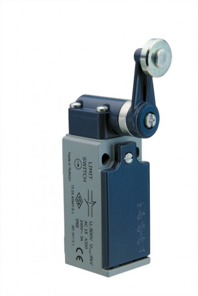 Концевой выключатель, привод реверсивный металлический ролик 18мм с угловым действием (1НЗ+1НО, мгновенное сраб.), серия L51, металлический корпус (240В AC, 3А), IP65 L51K13MEM121