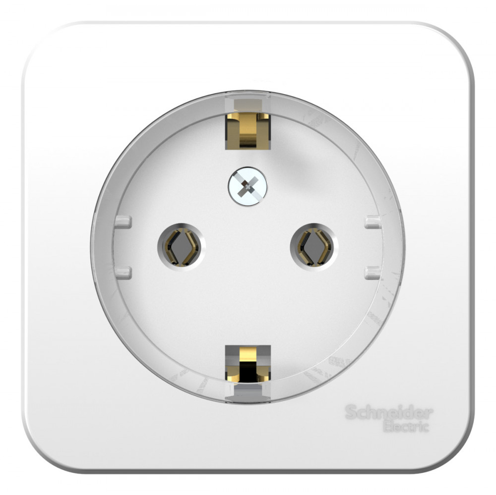 BLANCA О/У РОЗЕТКА с заземлением без шторок, (КОМПАКТ) ИЗОЛ.ПЛ., 16А, 250В, БЕЛЫЙ