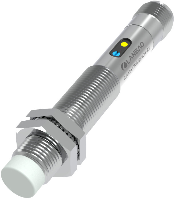 LANBAO CR12XCN08DPOY-E2 Емкостный датчик 8 мм, 10…30 DC, PNP, NO, незаподлицо, никелированная латунь, разъем M12, M12, IP67