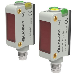 LANBAO PSE-TM30DNRL-E3 оптический 32,5x10,6x20мм NPN NO/NC лазер Sn=30м (T-тип) разъем M8 приемник