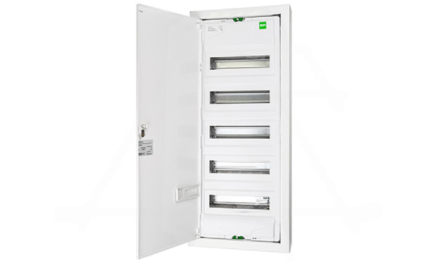 Щит настенный MSF 5x12M (60M), N/PE 2x(2x25+20x16mm2+19x10mm2), мет. дверь, белый RAL9016, 853x358x100mm, IP30