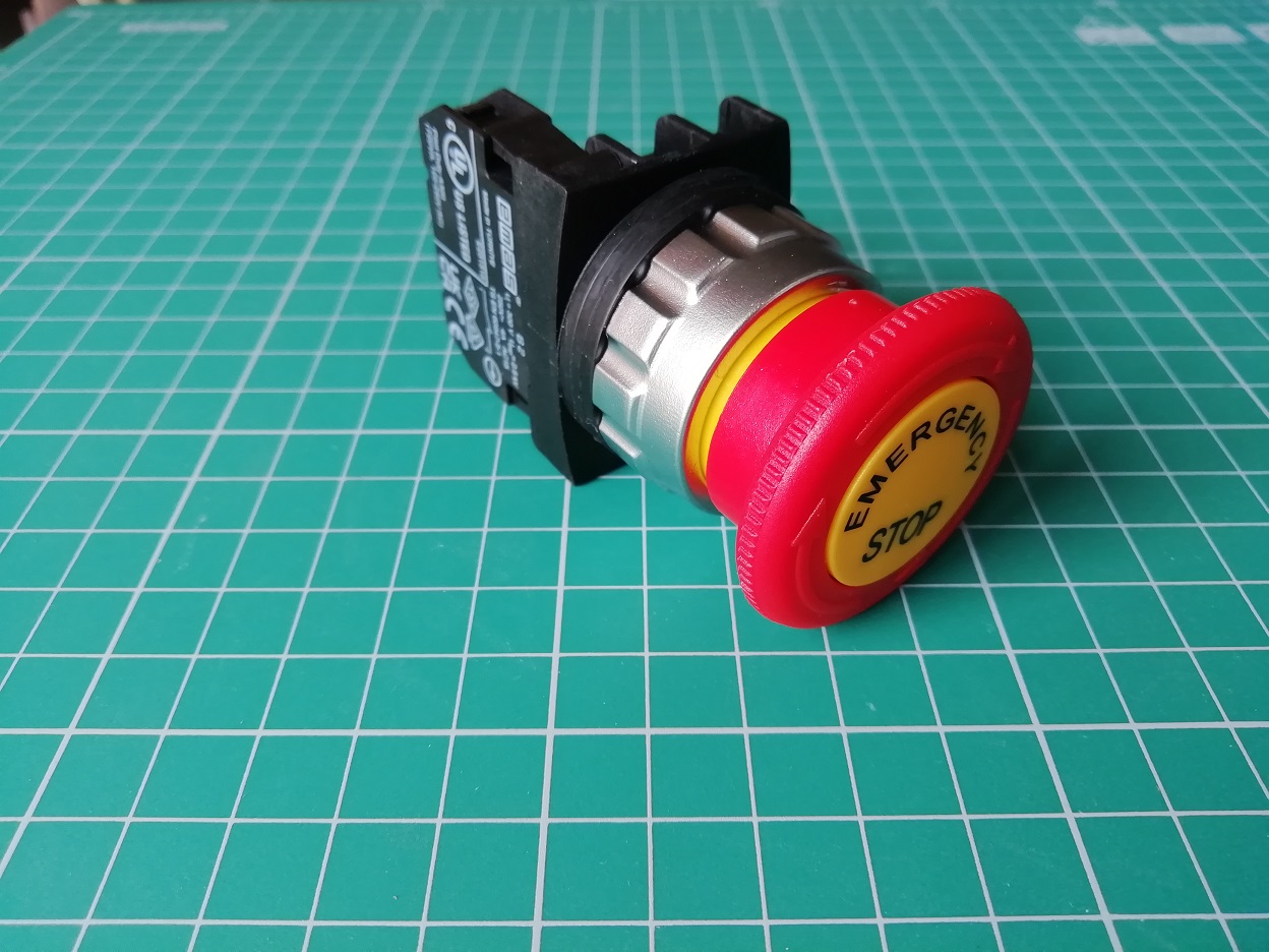 Кнопка аварийная "Грибок" 40мм (1НЗ), возврат поворотом, с маркировкой, серия H (30мм) (250В AC, 4А), IP50 H200EE