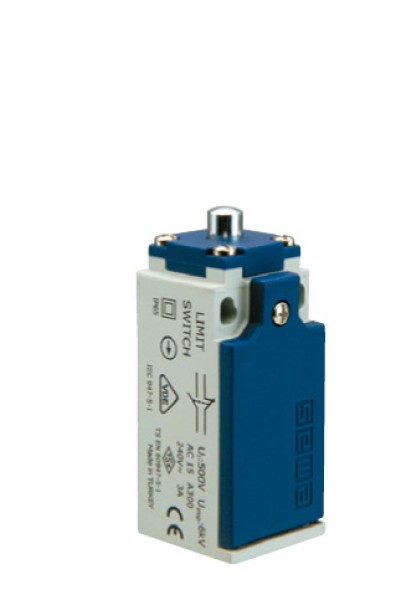 Концевой выключатель, привод металлический плунжер (1НЗ+1НО, синхронное сраб.), серия L5, пластиковый корпус (240В AC, 3А), IP65 L5K23PUM211