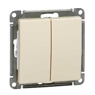 W59 2-клавишный ВЫКЛЮЧАТЕЛЬ, сх.5, 10АХ, механизм, СЛОНОВАЯ КОСТЬ