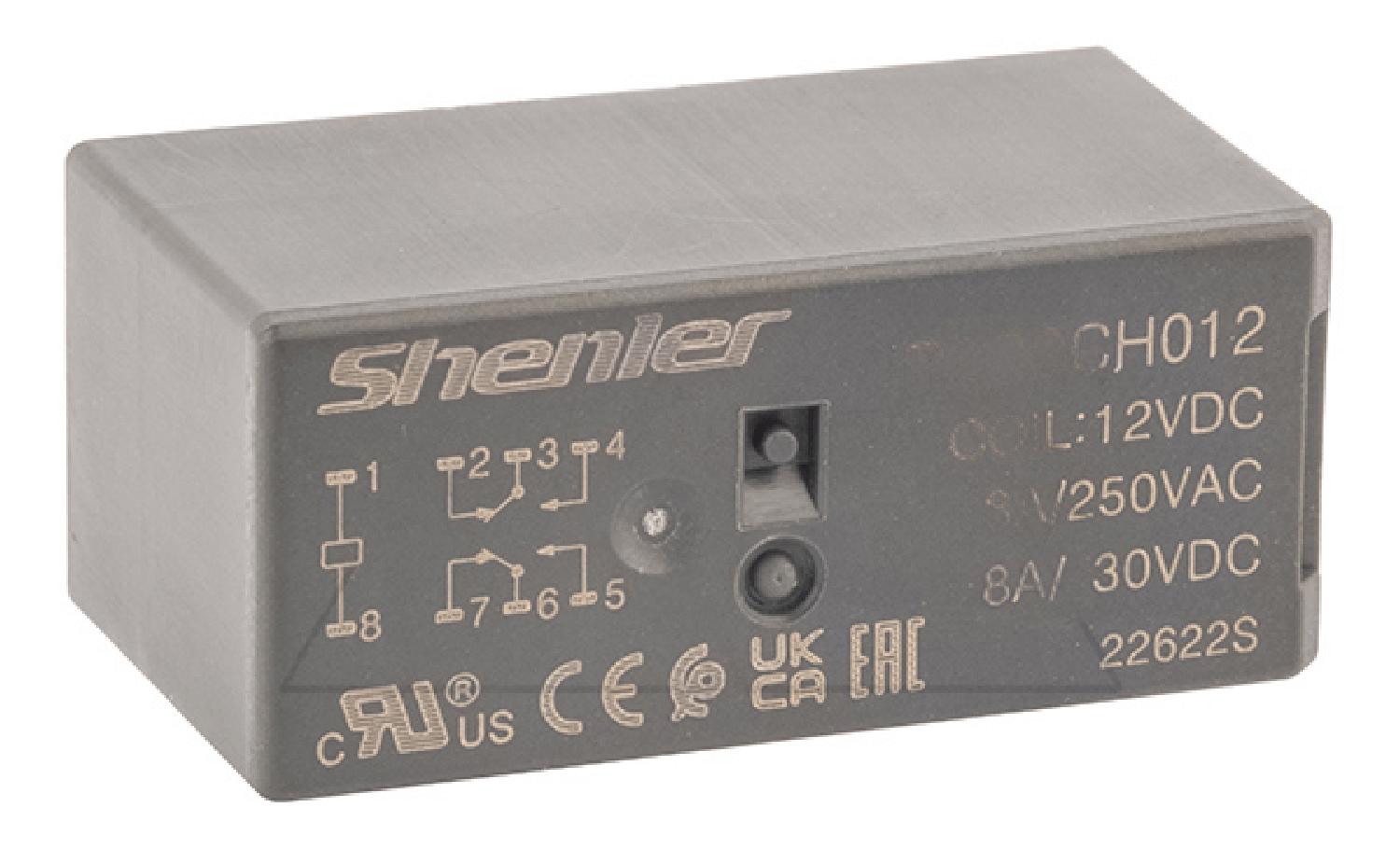 Реле R2G2CH012, 2CO, 8A(250VAC/30VDC), 12VDC,  растр. 5mm, IP50