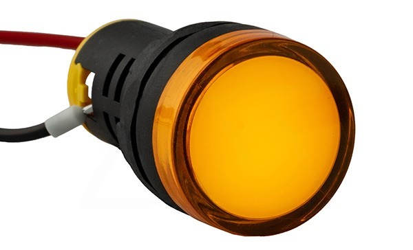 Индикатор светодиодный моноблочный AD116-22DS, желтый, LED 110VAC/DC, IP65, 22mm