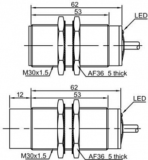 LANBAO LR30XCN15LIM индуктивный датчик M30х62мм 0-20мА Sn=15мм кабель 2м