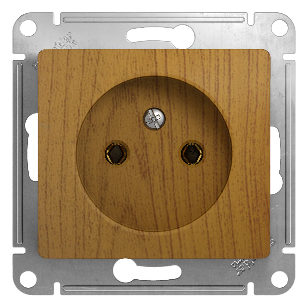 GLOSSA РОЗЕТКА без заземления без шторок, 16А, механизм, ДУБ