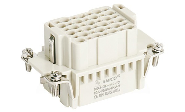 Корпус вставки контактной, размер H10B, тип гнездо, 42P+PE, 10A, 250V, обжимной контакт