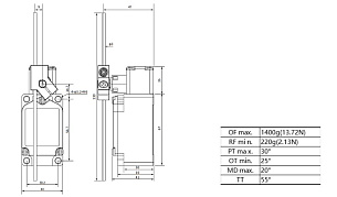 LANBAO LSAR-5107 концевой выключатель NO/NC регулируемый рычаг