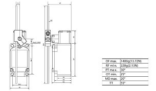 LANBAO LSAR-5107 концевой выключатель NO/NC регулируемый рычаг