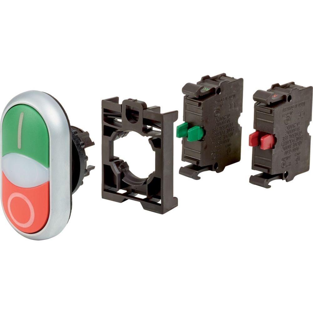 Кнопка двойная всборе M22-DDL-GR-X1/X0-K1001-BVP