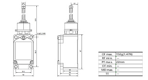LANBAO LSAR-5106 концевой выключатель NO/NC пружинный рычаг