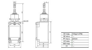 LANBAO LSAR-5106 концевой выключатель NO/NC пружинный рычаг