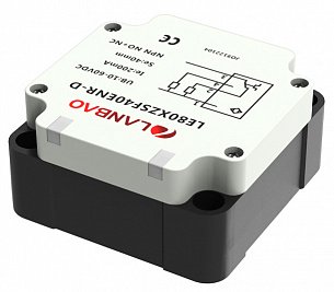 LANBAO LE80XZSN70DPOY-D Индуктивный датчик прямоугольный, незаподлицо, 10…30 DC, PNP, NO, PBT, клеммы, IP67