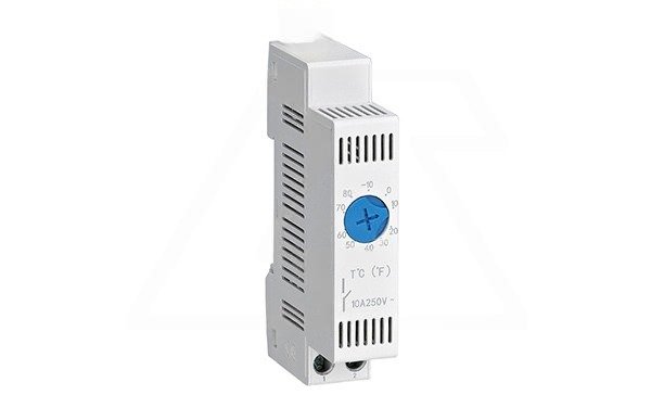 Термостат UMT для охлаждения биметаллический ультратонкий, от -10..+80°C, 10А, 1NO, винт. клемма, на дин-рейку (03UMT0801NO)
