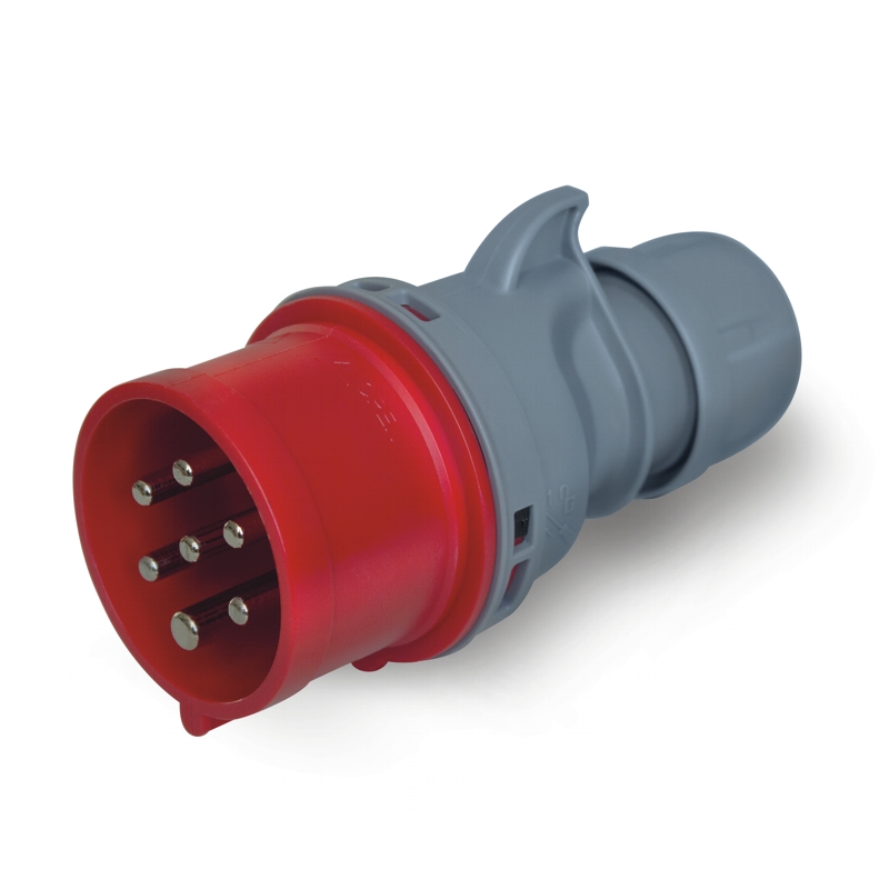 Разъем пром. силовой CEE кабельный, штекер, 16A, 6P+E 6h, 380_415VAC 50/60Hz, IP44, серия OPTIMA