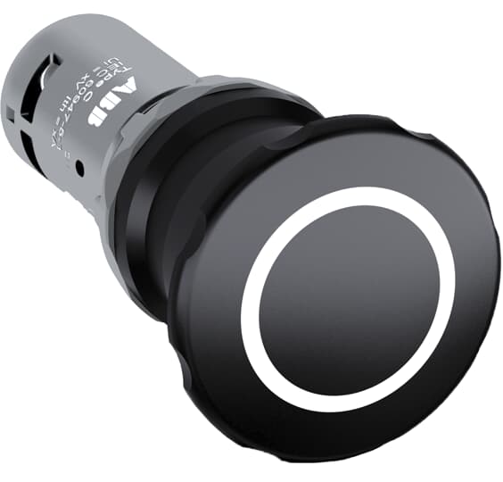 Кнопка CE4P-10B-11 аварийной остановки, черная, разбл. вытягиванием, 1NO+1NC, 1A, IP66, пластик, 22mm