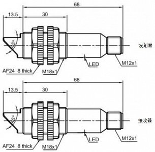 Оптический датчик LANBAO PR18GS-TM10ATO-E2