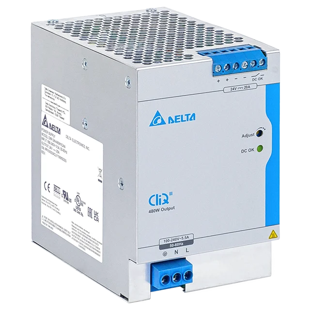 Блок питания импульсный CliQ III, 480W, 20А, 88_264VAC (100/88_375VDC) / 24VDC, DIN35, реле DC OK, винт.клеммы, ал.корпус