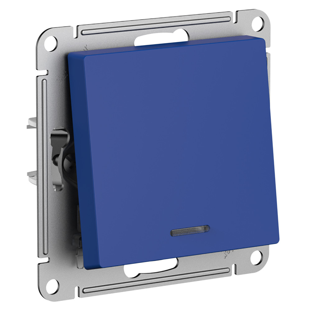 ATLASDESIGN 1-клавишный ПЕРЕКЛЮЧАТЕЛЬ с подсветкой, сх.6а, 10АХ, механизм, АКВАМАРИН