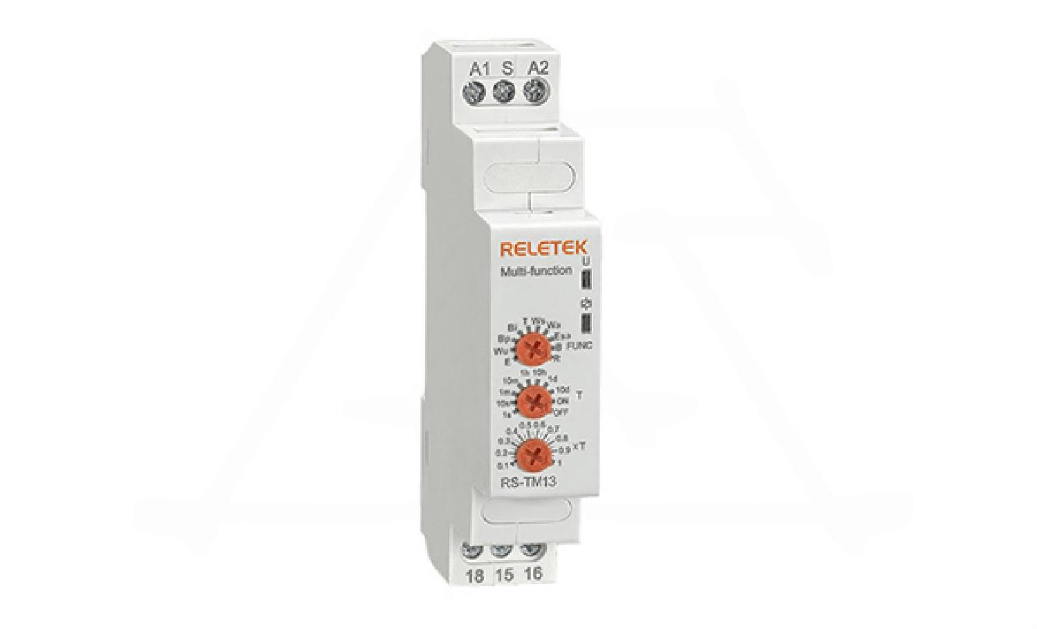 Реле времени RS-TM23, 2CO, 8A(250VAC), 24_240VAC/DC, 100ms_10d, многофункциональное - 10 функций, 1M