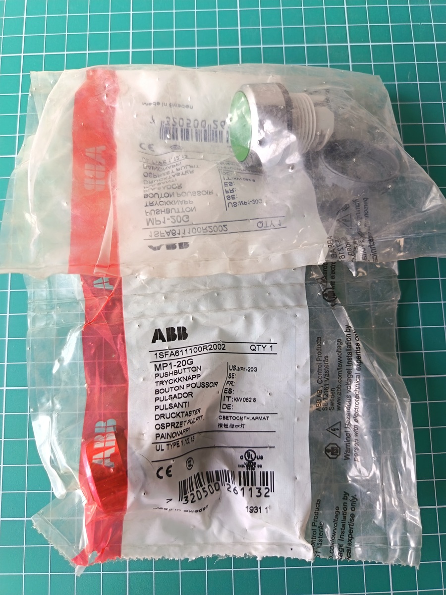 Кнопка MP1-20G зеленая (только корпус) без подсветки без фиксации