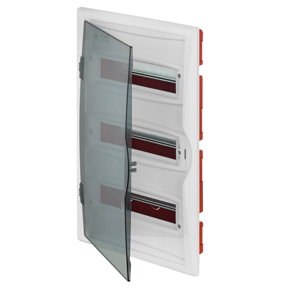 Щит встраив. ECO BOX 3x12M, N/PE 4x 2x16+7x10mm2, дымчатая пласт. дверь, белый RAL9003, 560x350x102mm, IP40