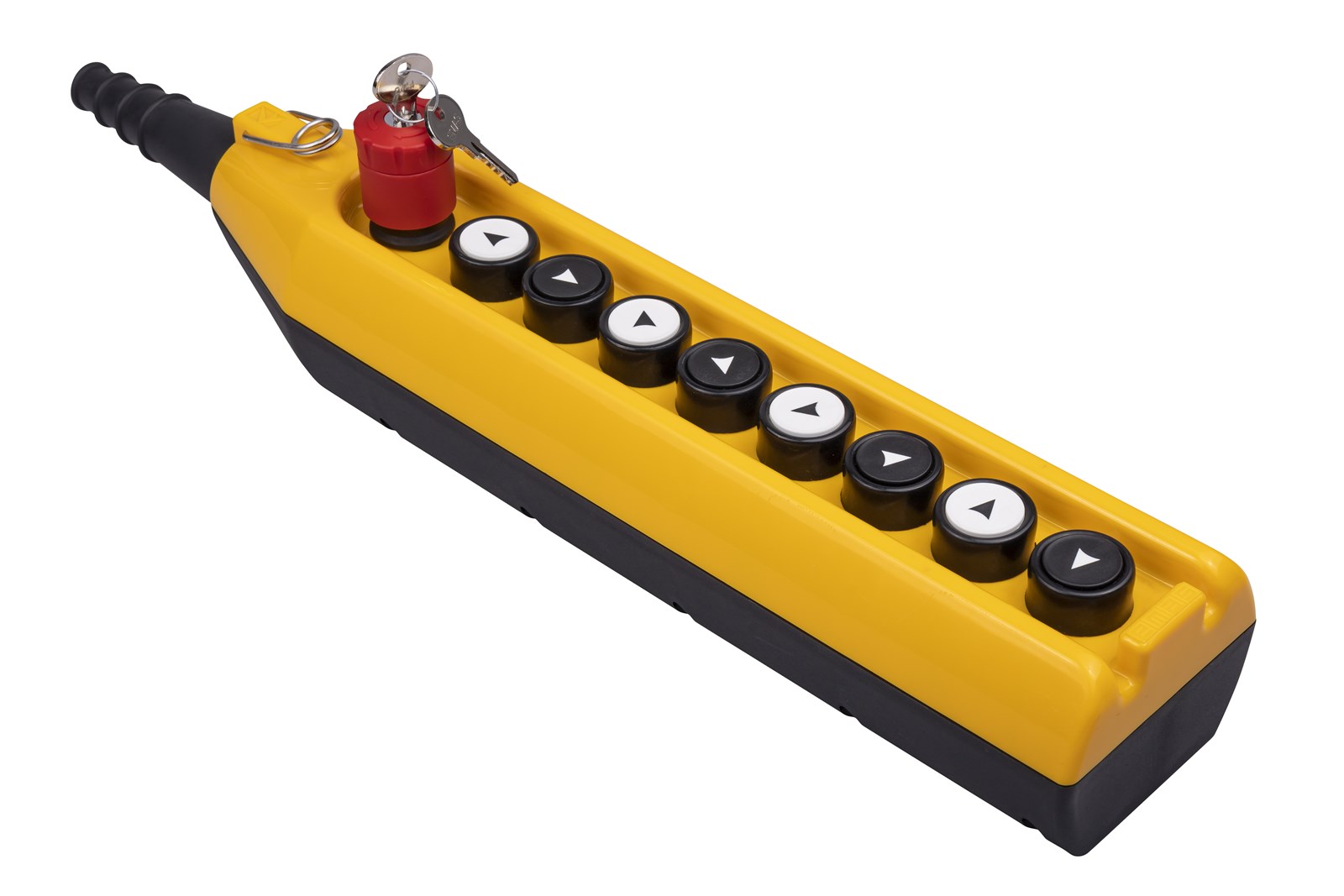 Пульт управления 9 кнопок (первая кнопка "аварийный стоп" CP200EA30, с ключом, 1НЗ), односкоростной, cерия PV (250В AC, 4А), IP65 PV9EA30B2222