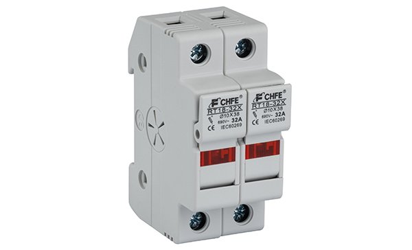 Держатель вставок плавких цилиндр., 2P, 32A, 690VAC, 10x38mm, LED, 2M