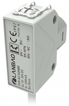 LANBAO PSR-PM3DNBR оптический датчик гибридный корпус NPN NO/NC Sn=3м (R-тип) кабель 2м