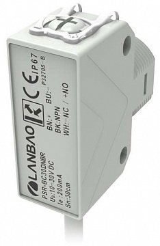 LANBAO PSR-PM3DNBR оптический датчик гибридный корпус NPN NO/NC Sn=3м (R-тип) кабель 2м