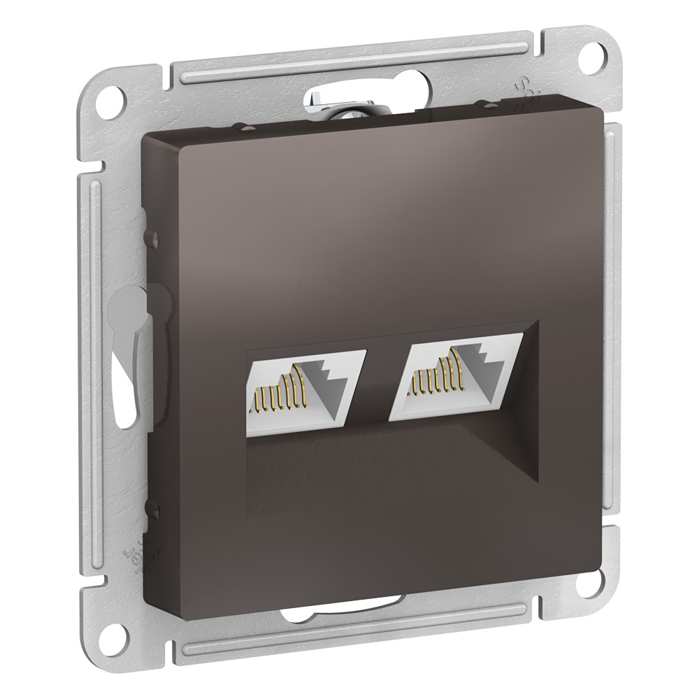 ATLASDESIGN РОЗЕТКА двойная компьютерная RJ45+RJ45 кат. 5e, механизм, МОККО