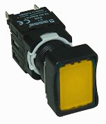 Кнопка прямоугольная (1НО), жёлтый цвет, серия D (250В AC, 1,5А), IP50 D100DDS