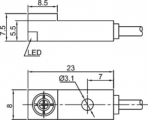 LANBAO LE08SN25DPO индуктивный датчик