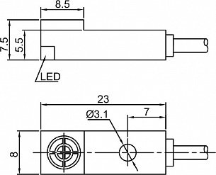 LANBAO LE08SN25DPO индуктивный датчик