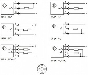 LANBAO PR18-BC10DNR-E2 оптический датчик M18 NPN NO+NC Sn=100мм (D-тип) разъем M12