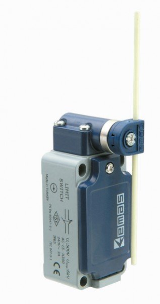 Концевой выключатель, привод жёсткий стержень из волокна (1НЗ+1НО, мгновенное сраб.), серия L52, металлический корпус (240В AC, 3А), IP65