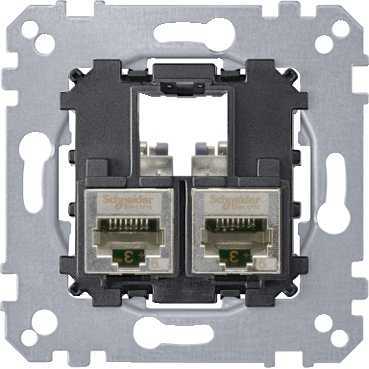 MERTEN МЕХАНИЗМ КОМП. РОЗЕТКИ 2хRJ45 кат. 5e STP