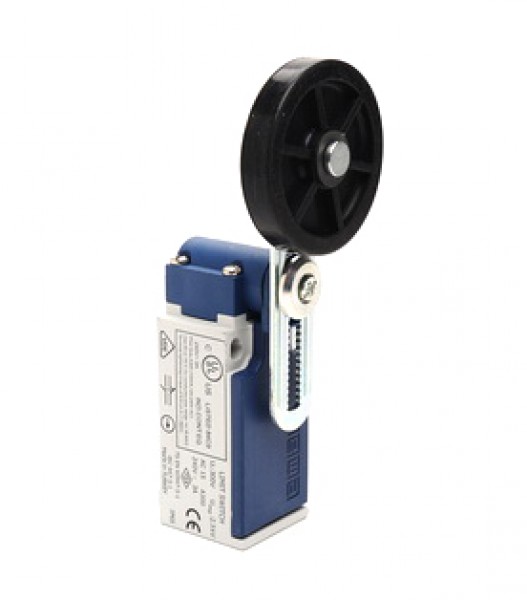 Концевой выключатель, привод реверсивный резиновый ролик 40мм с угловым действием, регулируемый (1НЗ+1НО, мгновенное сраб.), серия L5, пластиковый корпус (240В AC, 3А), IP65 L5K13MEL122