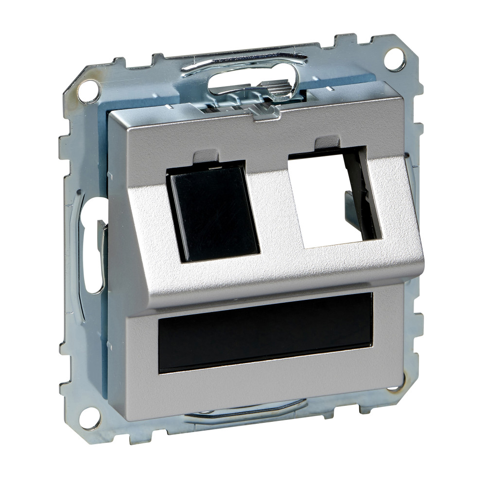 MERTEN ПЛАТА наклонная д/Keystone RJ45 2 поста, АЛЮМИНИЙ, SM
