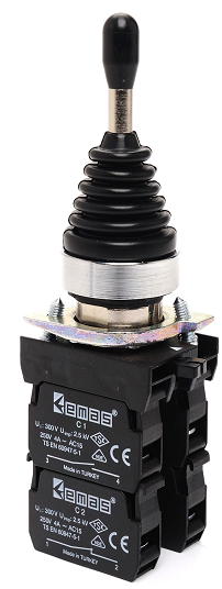 Кнопка джойстик 4х позиционный (2НО+2НО), без фиксации, серия CM (250В AC, 4А), IP65 CM707DJ41