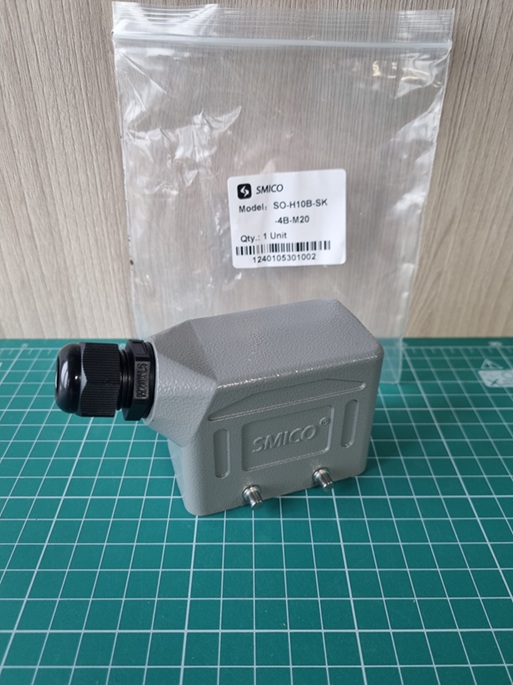 Корпус разъема, размер H10B, кабельный, угловой ввод M20, металл, IP65, RAL 7037