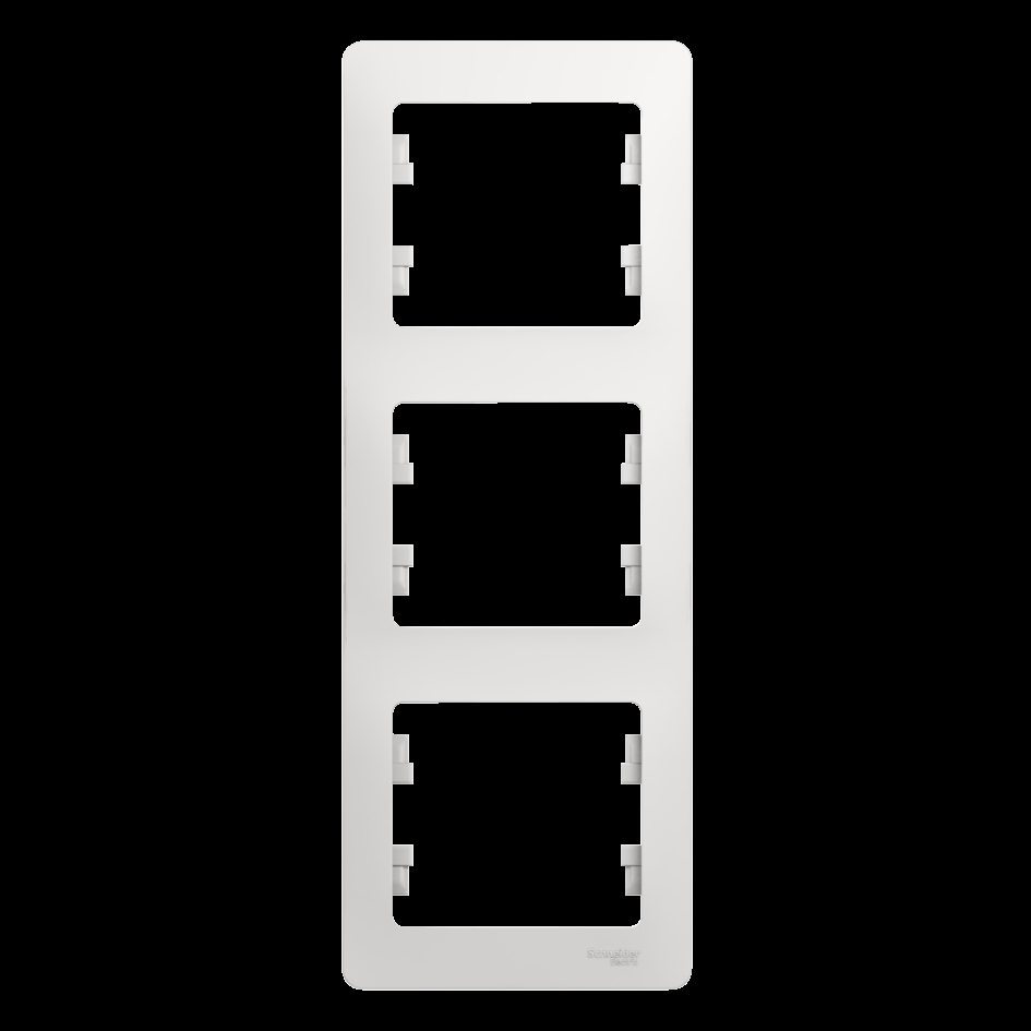 GLOSSA 3-постовая РАМКА, вертикальная, БЕЛЫЙ