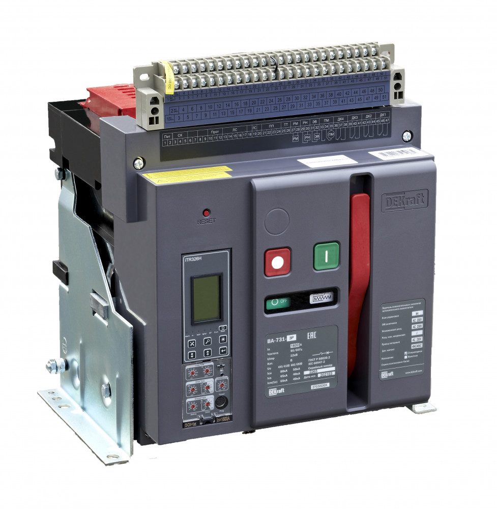 Воздушный авт. выключатель стационарный 3P 1000А 80кА расцепитель Н ВА-731