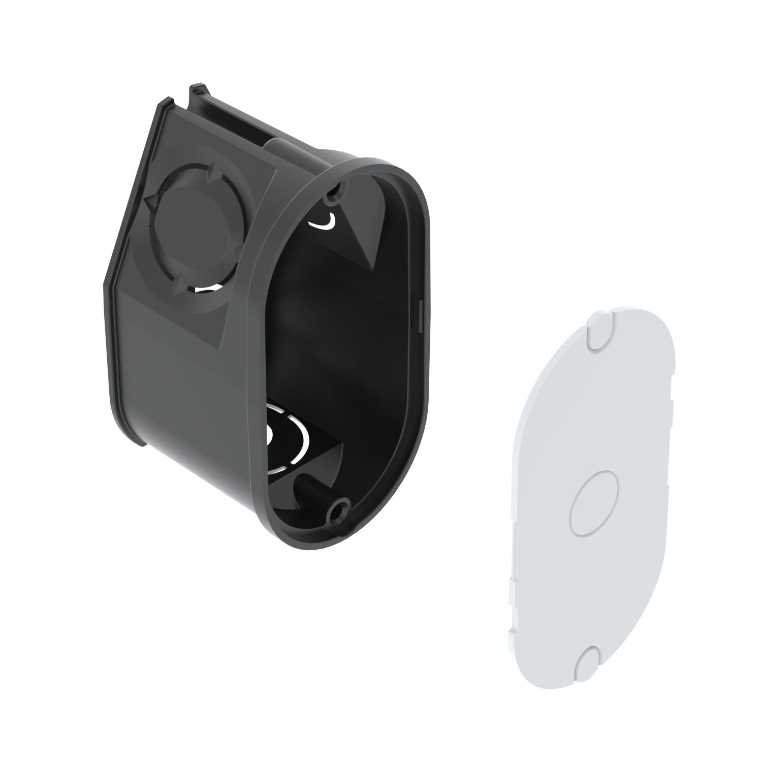 Подрозетник UG 30-WA-D для светильников, с крышкой, 650°С, h=35мм, для спл. стен, черный, полипропилен