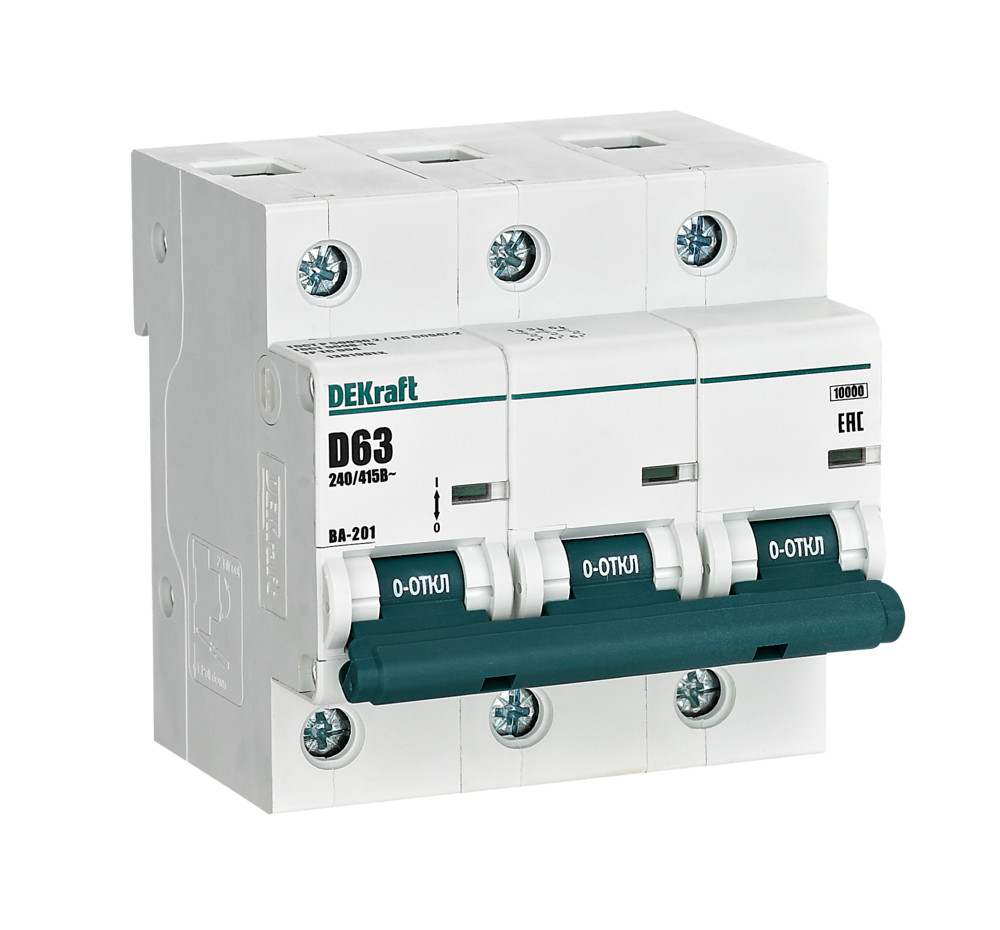 Авт. выкл. 3Р 63А х-ка D ВА-201 10кА