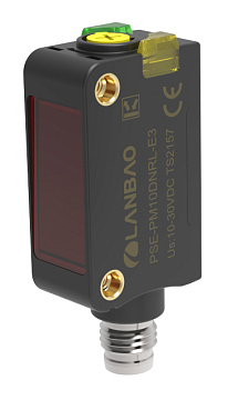LANBAO PSE-PM10DNRL-E3 оптический датчик 32,5x10,6x20мм NPN NO/NC Sn=10м LASER (R-тип) разъем M8